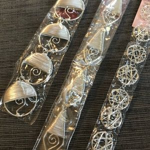 SILVER PLATED WIRE WRAPPED CIRCLE, DIAMOND PENDANT